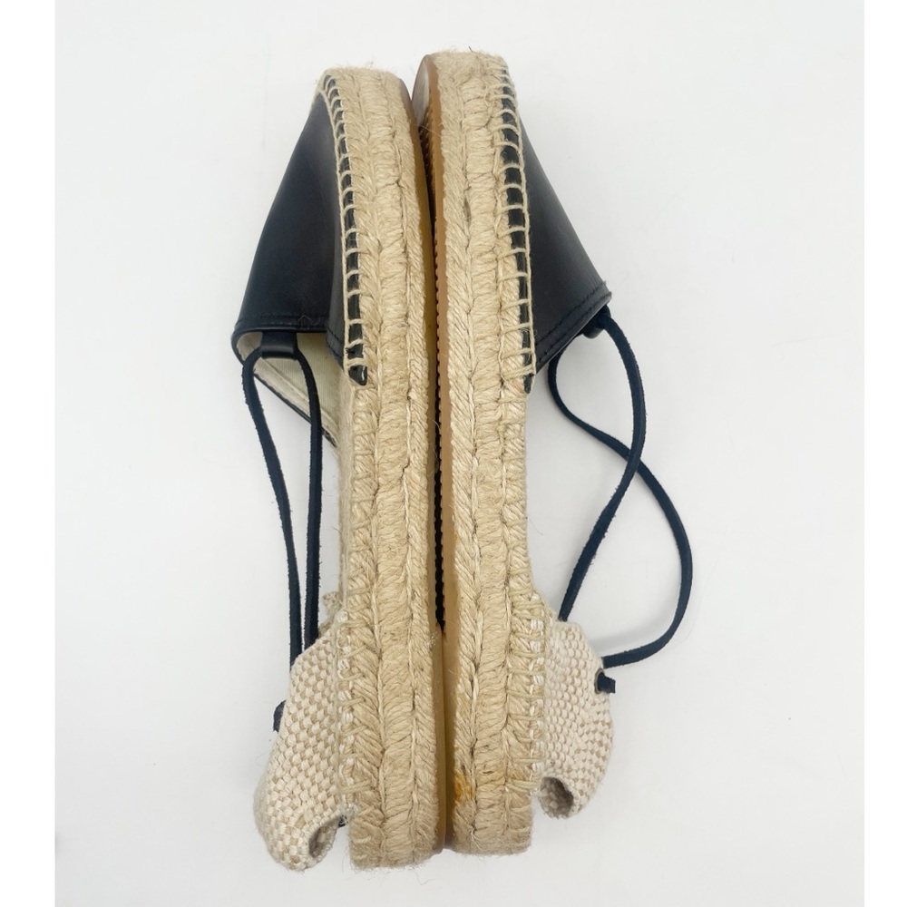 Soludos black leather espadrills.  Size 10 - Picture 7 of 10